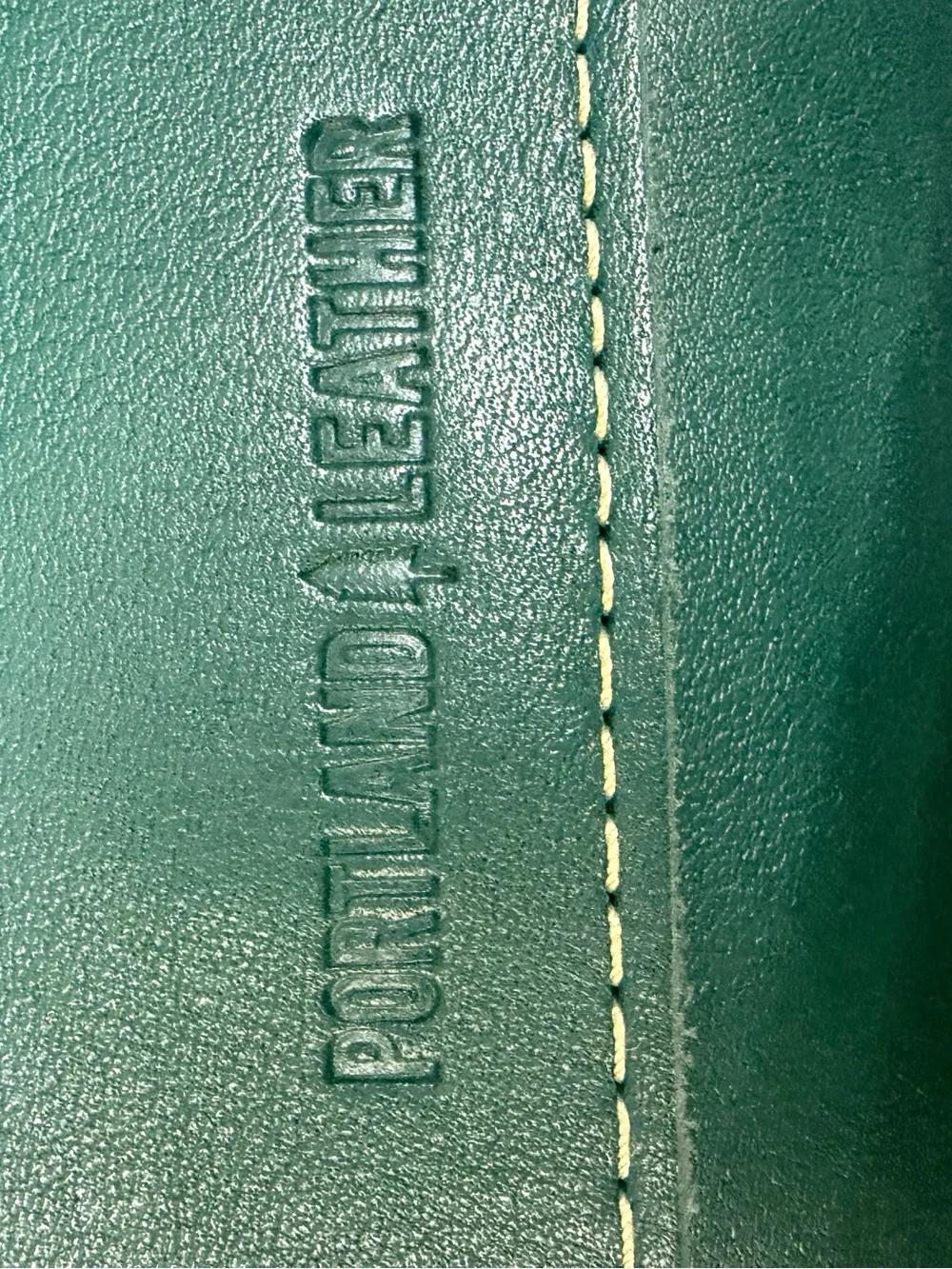 Portland leather Metro, mini Crossbody sea glass, green leather magnetic closure
